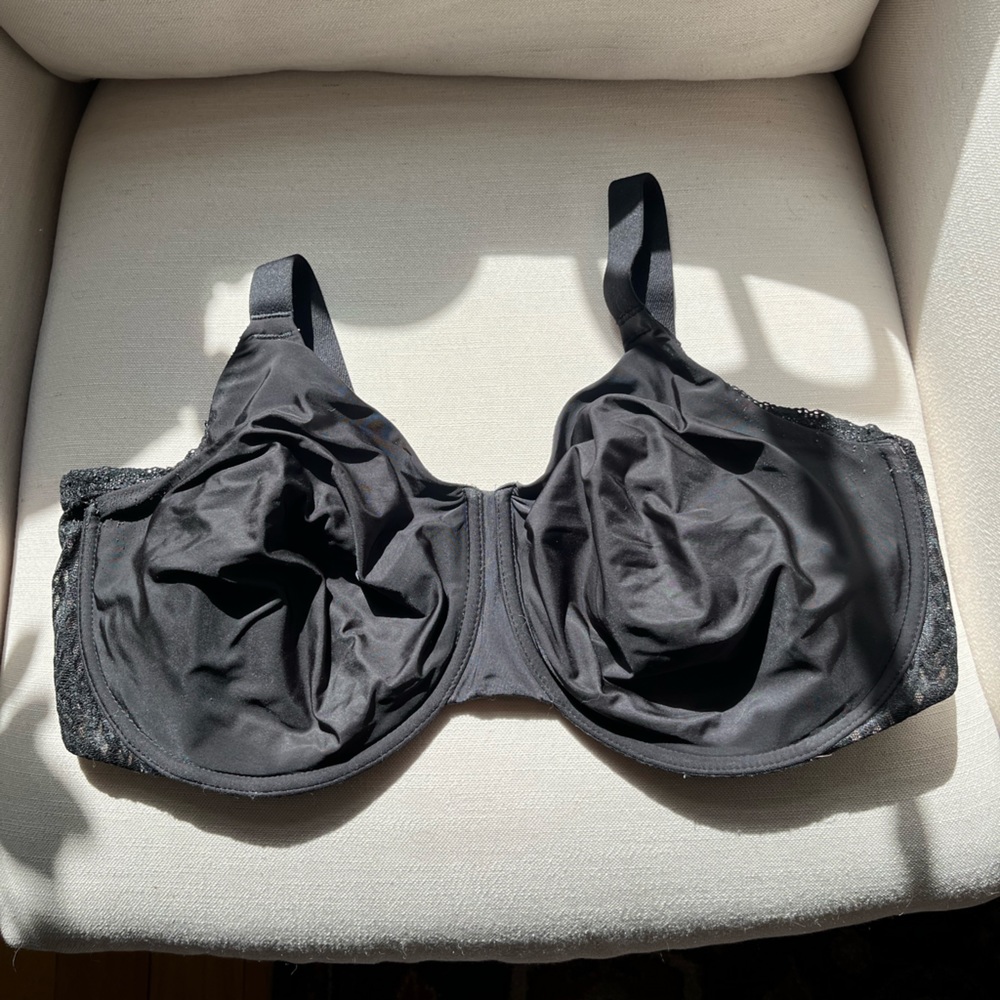 Wacoal Black Underwire Unlined Cup Minimizer Bra 38H